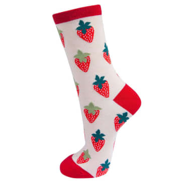 Shop Sock Talk Womens Bamboo Strawberry Ankle Socks Novelty Fruit Socks Red