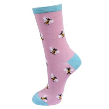 Shop Sock Talk Womens Bamboo Bee Socks Bumblebees Pink Ankle Socks