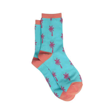 Shop Sock Talk Womens Bamboo Socks Palm Tree Novelty Summer Ankle Socks