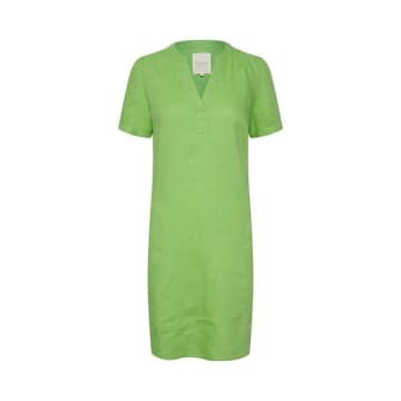Shop Part Two Aminase Linen Dress Grass Green