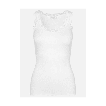 Shop Rosemunde Babette Round Neck Lace Vest Top Col: 1049 White, Size: S