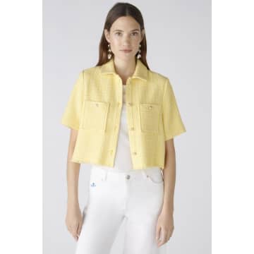 Shop Ouí Oui Tweed Gold Button Up Shirt In Yellow