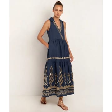 Shop Greek Archaic Kori Long Collared Dress