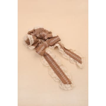 Meadows Fawn Bow Scrunchie In Brown