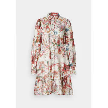 Shop Y.a.s. Boteh Shirt Dress In White With Multi Print
