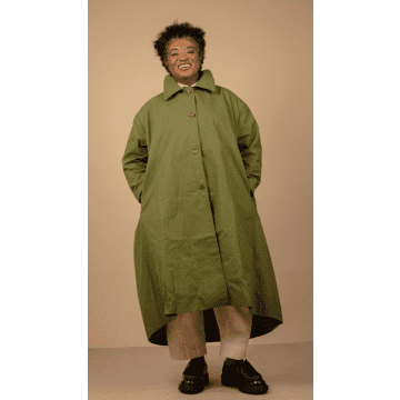 Shop Lora Gene Waxed Cotton Asymmetric Raincoat By
