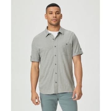 Shop Paige - Brayden Short Sleeve Roll Tab Shirt In Summer Rain M948f96-b546