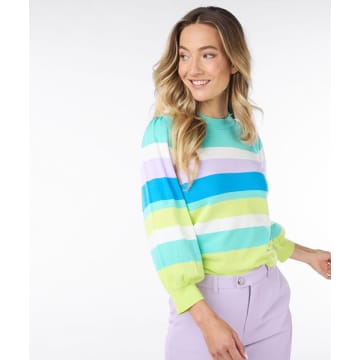 Shop Esqualo Sweater Stripes Pool Blue