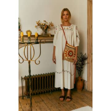 Meadows Crocus Embroidered Dress In Multi