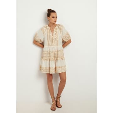 Shop Greek Archaic Kori Short Puff-sleeve Dress