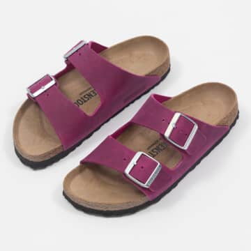 Shop Birkenstock Women's Arizona Oiled Leather Sandals In Pink