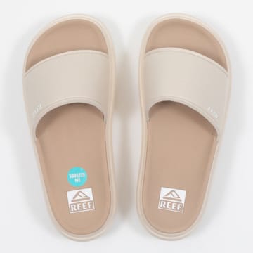 Shop Reef Womens Cushion Bondi Bay Platform Sandals In White