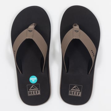 Shop Reef The Layback Sandals In Black & Beige