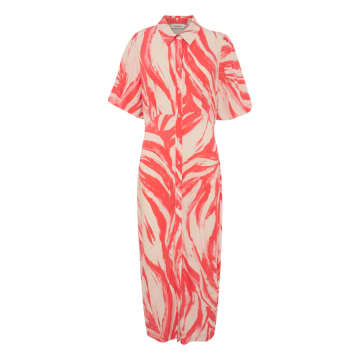Soaked In Luxury Slwynter Midi Dress | Hot Coral Wave In Pink
