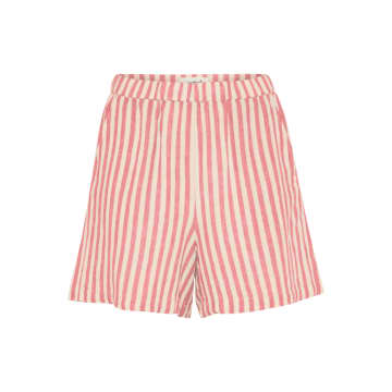 Shop Soaked In Luxury Slbelira Shorts | Hot Coral Stripes In Pink