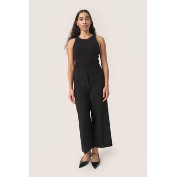 Shop Soaked In Luxury Slcorinne Wide Cropped Pants | Black