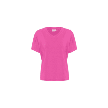 Shop Kaffe Frida V-neck T-shirt In Rose Violet From