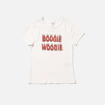 Shop Nudie Jeans Eve T Shirt Boogie Woogie Off White