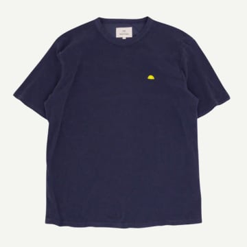 Shop Folk Relaxed Assembly Tee Soft Navy Terry Damien Poulain In Blue
