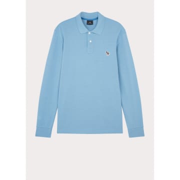 Shop Paul Smith Zebra Ls Polo Shirt Col: 40e Light Blue, Size: Xxl