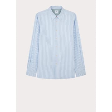 Shop Paul Smith Stripe Regular Fit Shirt Col: 41 Blue/white, Size: Xl