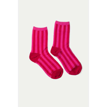 Shop Hansel From Basel Flamingo Manchester Crew Socks In Pink