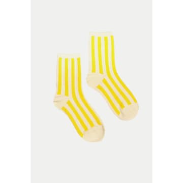 Hansel From Basel Lemon Manchester Crew Socks In Yellow