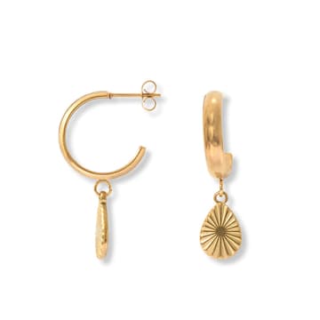 Shop A Weathered Penny Sol Hoops In Gold