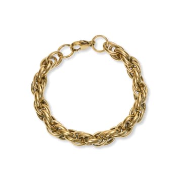 A Weathered Penny Knot Bracelet In Gold