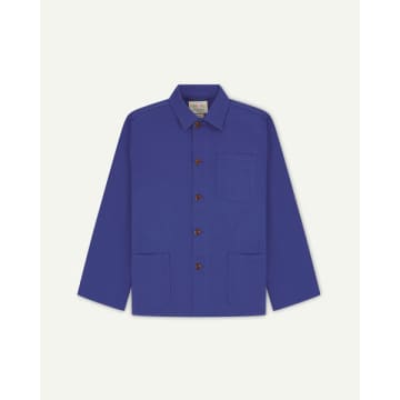 Shop Uskees Ultra Blue Buttoned Jacket