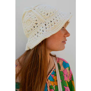 Yerse Natural Crochet Hat In Neutral
