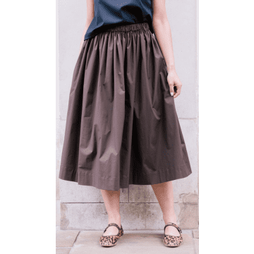 Shop Elwin Tina Skirt In Brown By