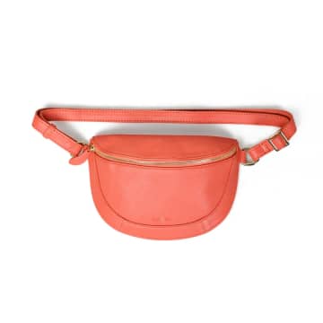 Shop Bell & Fox Liberty Crossbody Bag In Coral Leather In Pink