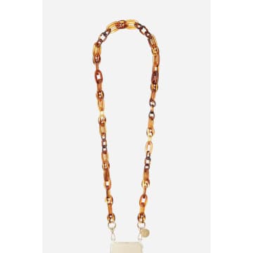 La Coque Francaise Amber Phone Chain In Brown
