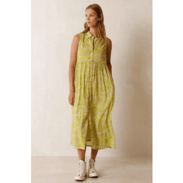 Shop Indi And Cold Dalia Fluorescent Lime Shirt Dress In Green