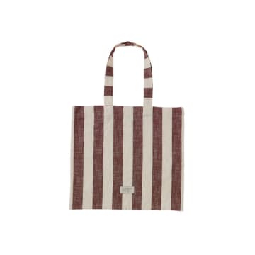 Shop Oyoy Tote Bag Candy Stripe Brown/off White