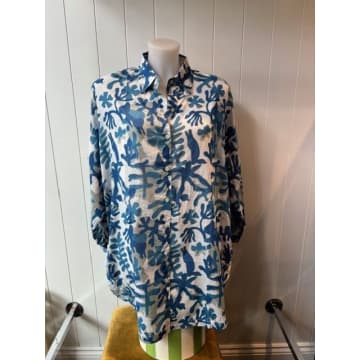 Bagatelle Tunic Cover Up In Blue White Print