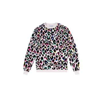 Shop Scamp & Dude : Ivory With Rainbow Shadow Leopard Oversized Sweatshirt In Animal Print