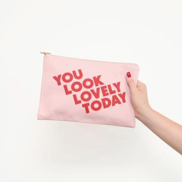 Alphabet Bags You Look Lovely Today Pink Pouch