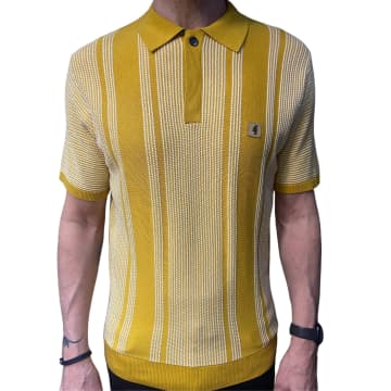 Shop Gabicci Vintage Dante Knitted Polo Shirt In Yellow
