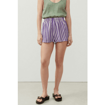 Shop American Vintage Shaning Purple Stripe Shorts