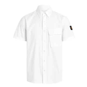 Shop Belstaff Menswear Scale Short Sleeve Shirt In White