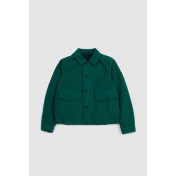 Shop Drake's Cotton Blouson Jacket Green