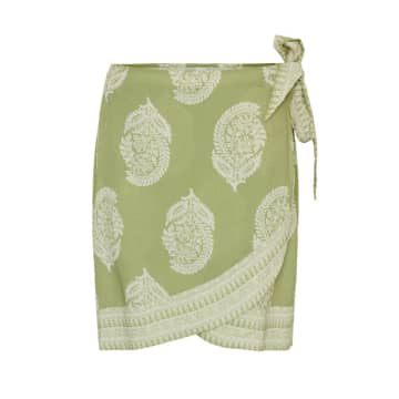 Shop Y.a.s. High Waist Wrap Mini Skirt Sage