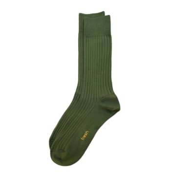 Shop Fresh Cotton Mid-calf Lenght Socks In Military Green