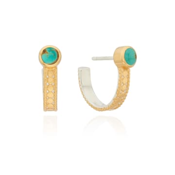 Shop Anna Beck Turquoise Hoop Earrings In Blue
