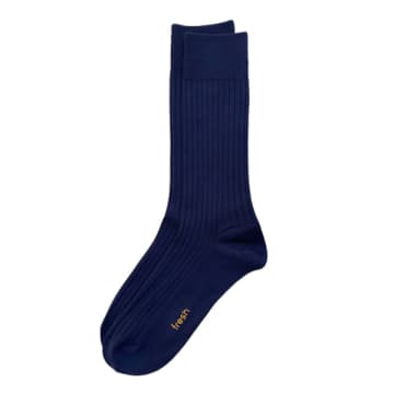 Shop Fresh Cotton Mid-calf Lenght Socks In Navy In Blue