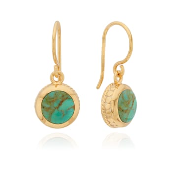 Shop Anna Beck Turquoise Drop Earrings In Gold