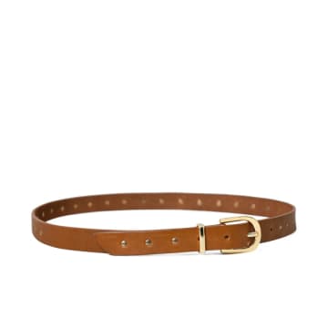 Shop Bell & Fox Mira Studded Leather Belt-caramel
