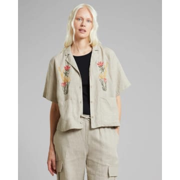 Dedicated Valje Shirt Linen Embroidery In Neutral